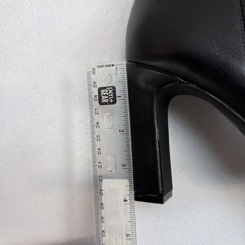 Walk The World Comfort Concept Black Leather Knee High Slouch Boots Size 7.5